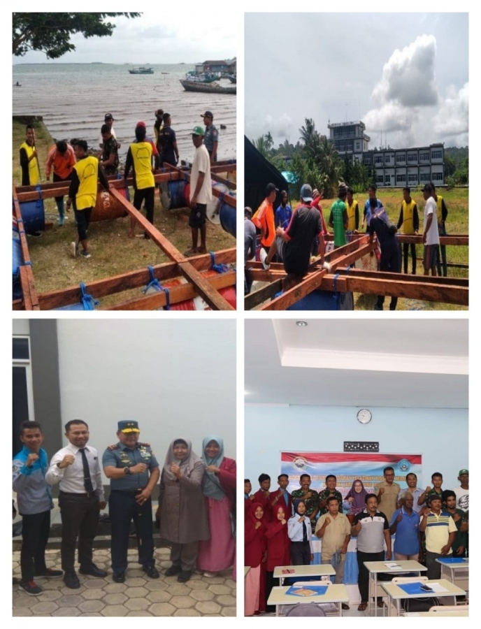 PELATIHAN PEMBUATAN KERAMBA JARING APUNG (KJA) SEBAGAI BENTUK KERJASAMA ANTARA UNIMUDA DAN KOARMADA III KOTA SORONG